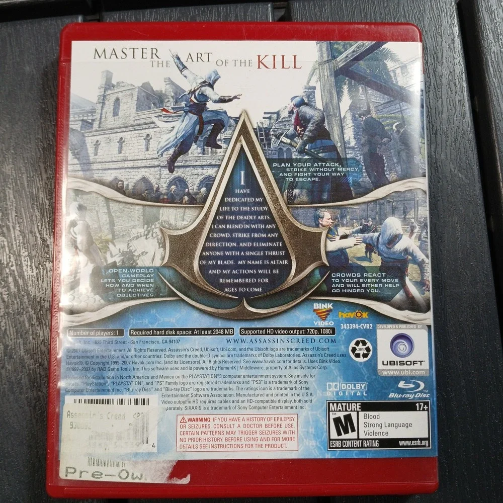 Assassin's Creed Greatest Hits Sony PlayStation 3 2007 CIB Complete - Tested VG1